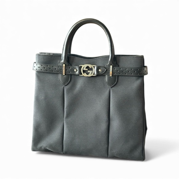 Gucci Handbags - Gucci Tom Ford Era black Canvas and Leather Tote bag like new